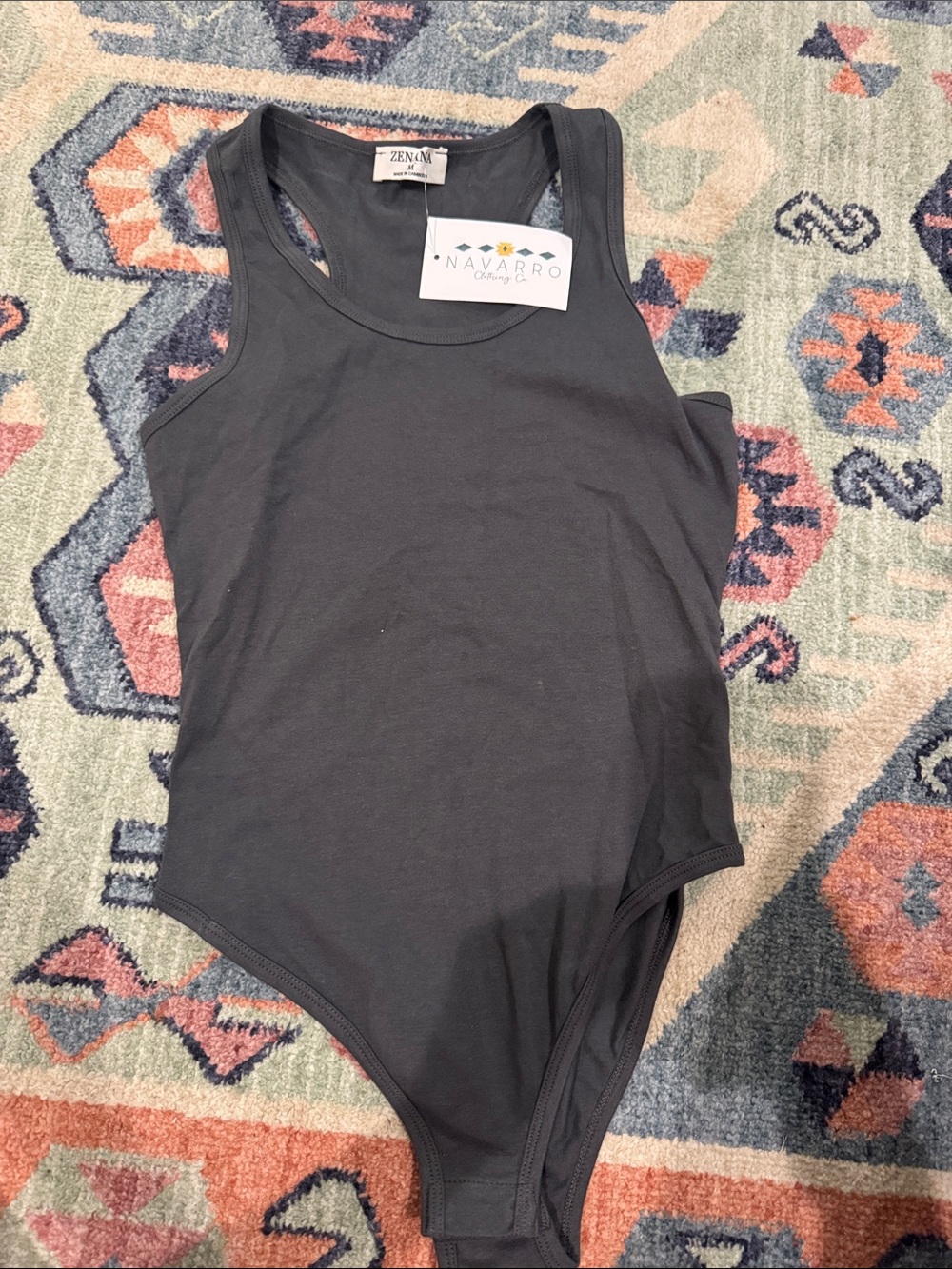 Zenana Outfitters Charcoal Ribbed Tank Top